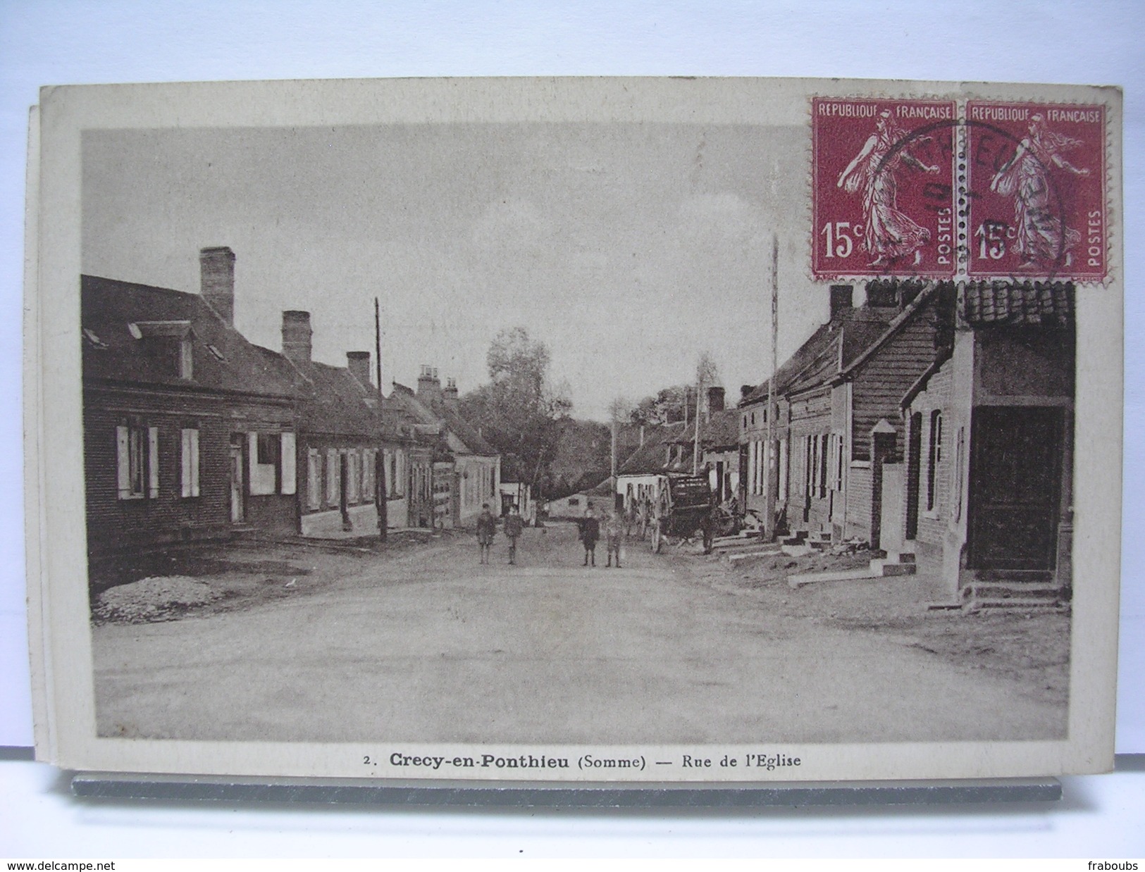 80 - CRECY EN PONTHIEU - RUE DE L'EGLISE - ANIMEE - 1938 - Crecy En Ponthieu