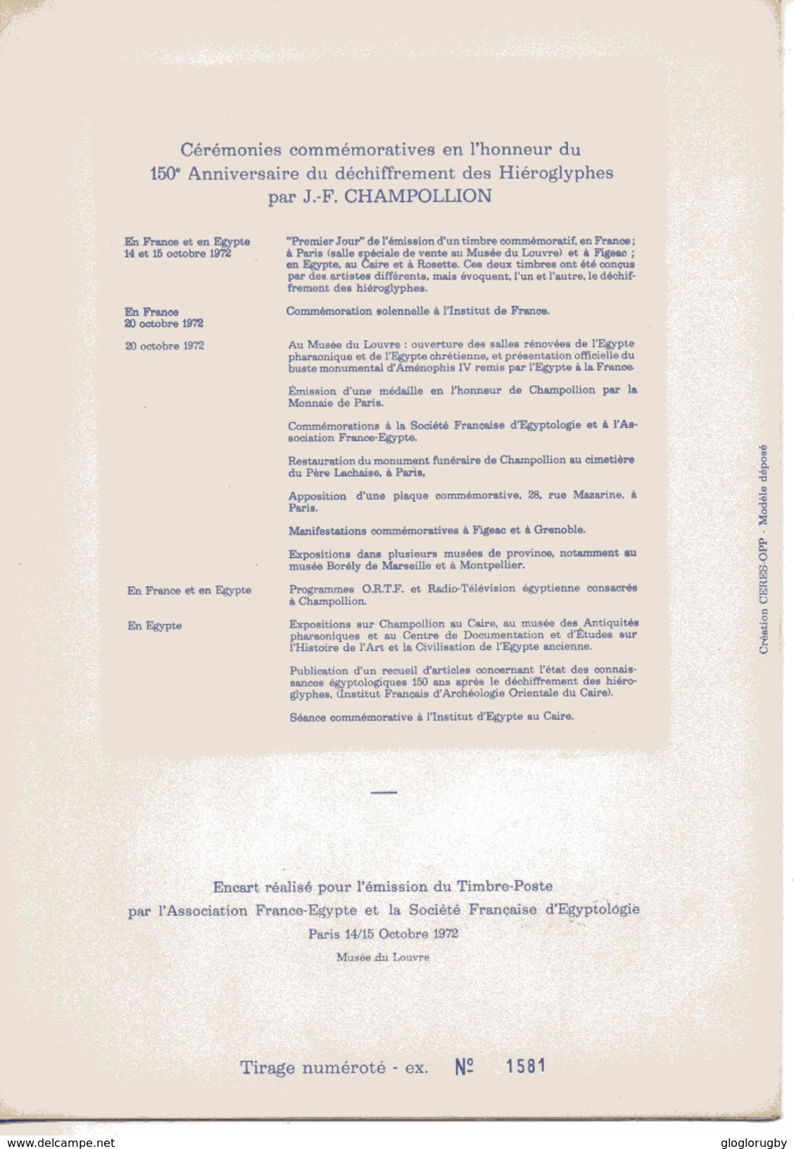 Document  J F CHAMPOLLION - Aegyptologie