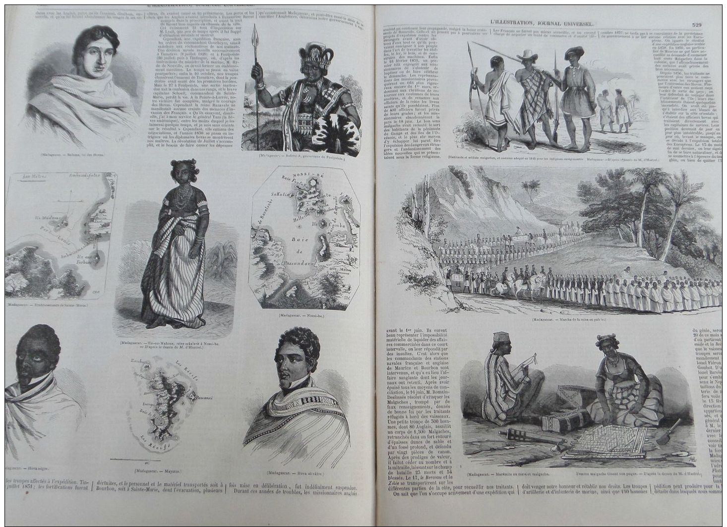 ILLUSTRATION1846N°152:TRAIN LE HAVRE-ROUEN VIADUC DE BARENTIN/MADAGASCAR/SIDI-BEN-AYET ENVOYE BEY DE TUNIS/COUPOLE - 1800 - 1849