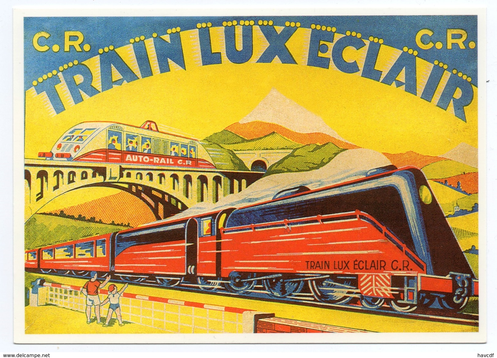 CPM - CENTENAIRE Editions - JOUETS - 04 - TRAIN LUX ECLAIR - Couvercle De Boîte De Train CR 1950 - Advertising