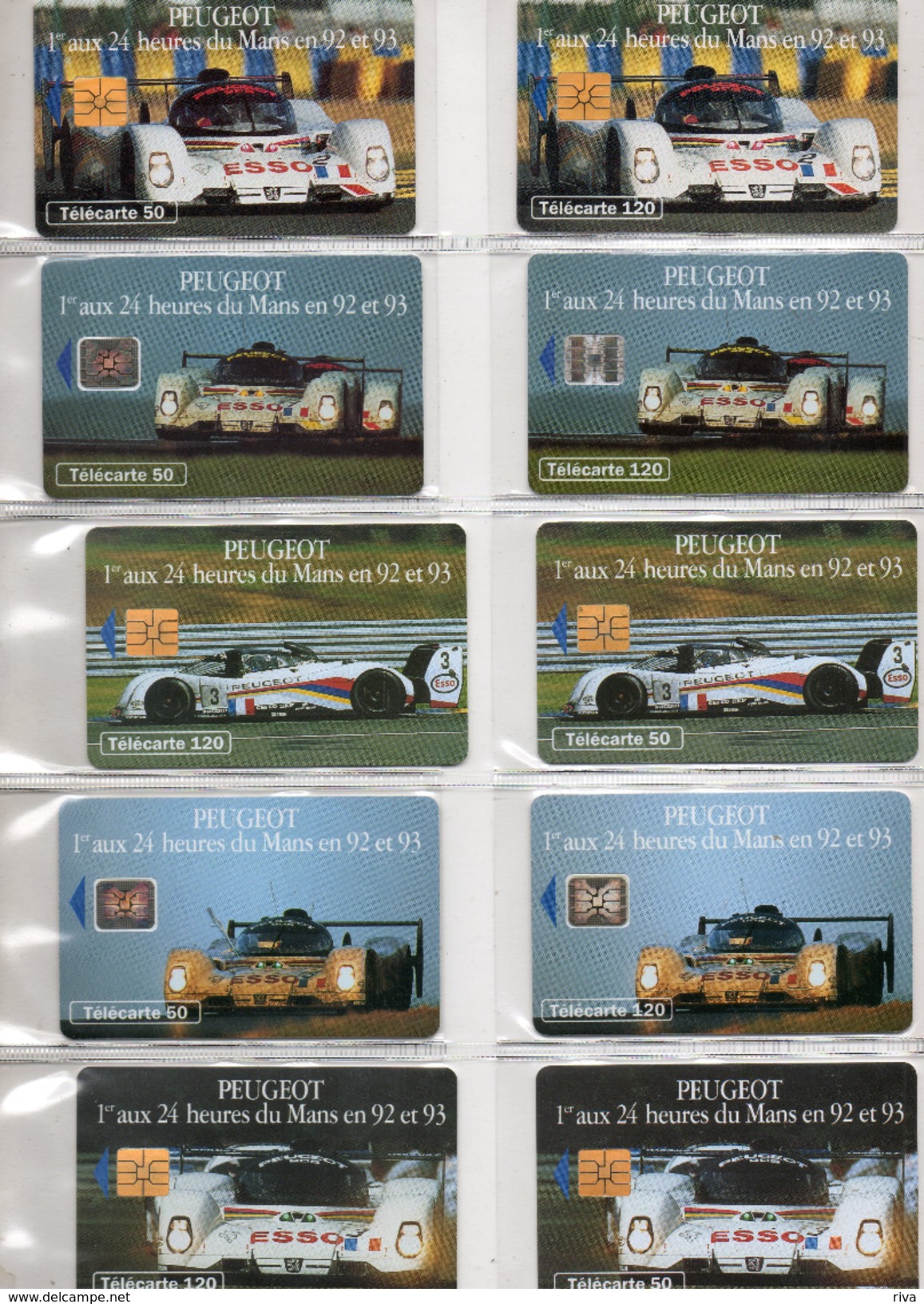 10 Cartes Téléphoniques ( PEUGEOT 1er Aux 24 H/ Du MANS En 93/93) - 120 Eenheden