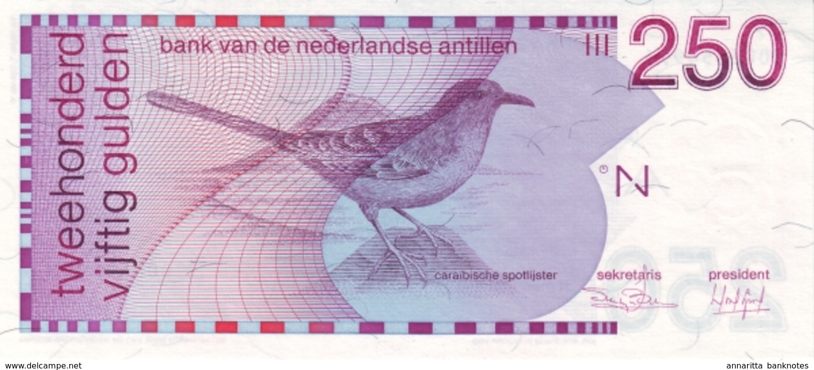 *  NETHERLANDS ANTILLES 250 GULDEN 1986 P-27 UNC  [AN224a] - Otros – América