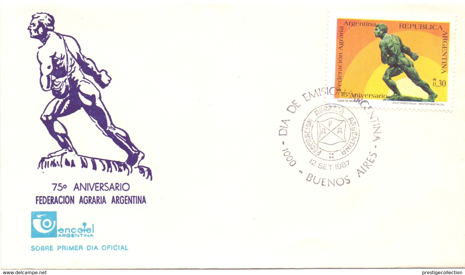 ARGENTINA  ANNIVERSARY AGRICOLTORES FDC 1987 (GEN170094) - Agricoltura