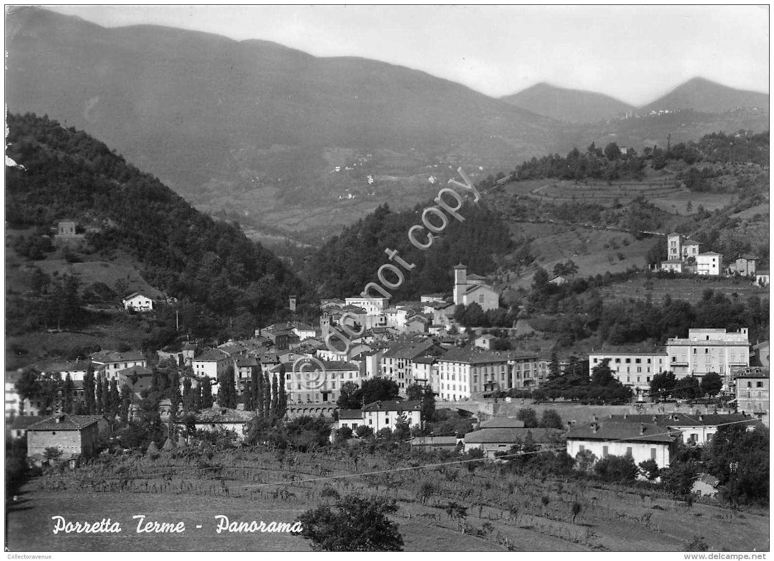 Cartolina - Porretta Terme Panorama 1958 (Bologna) - Bologna