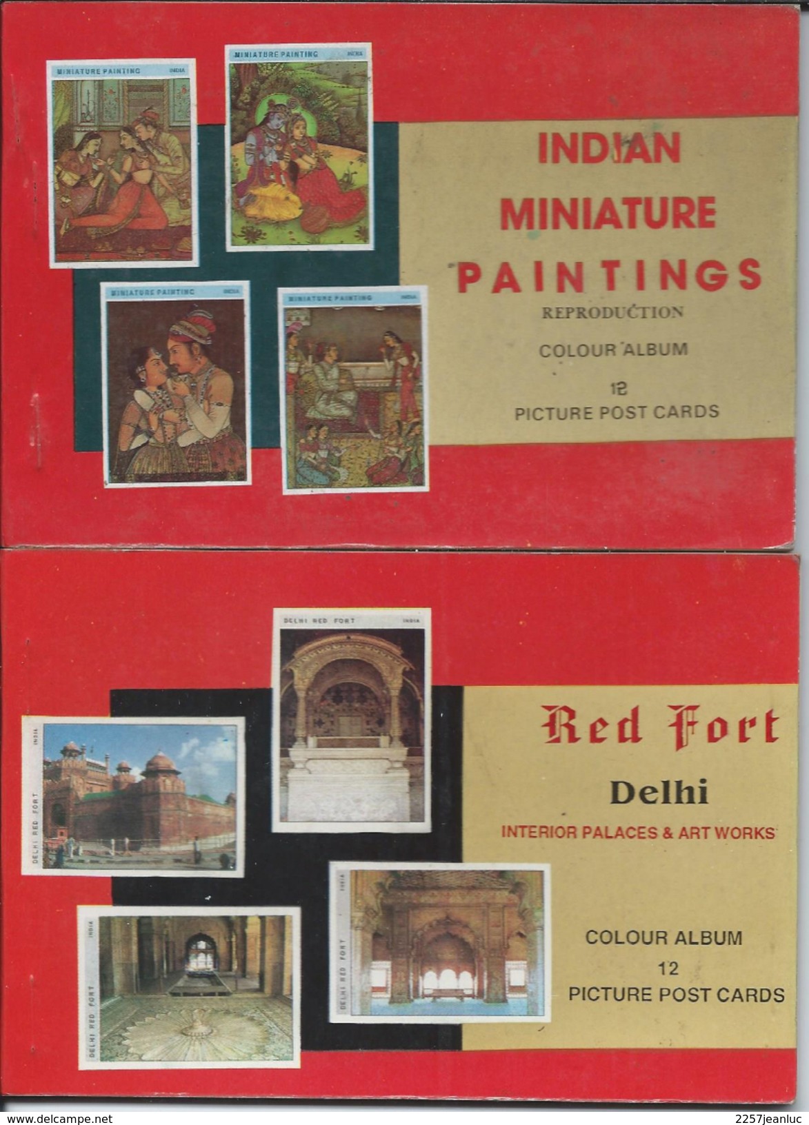 Lot De 2 Carnets  De 12CP - Inde - Indian - Miniature Paintings & Red Fort Delhi - Dubai