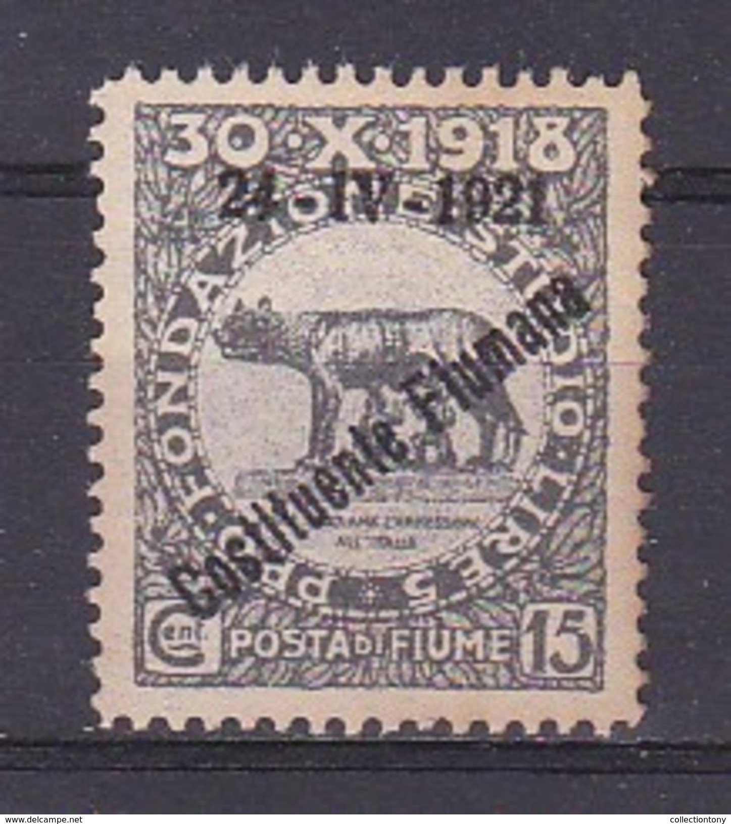 1921 - OCCUPAZIONE - FIUME - USATO - CATALOGO SASSONE - N.166 (252) - Fiume