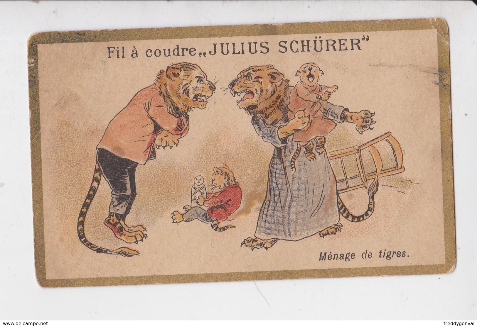 SCHURER JULIUS FIL A COUDRE CALENDRIER 1895 AU VERSO - Publicités