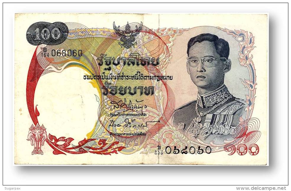 THAILAND - 100 Baht - ND ( 1968 ) - Pick 79 - Sign. 41 - Serie B/164 - King Rama IX - 2 Scans - Thaïlande