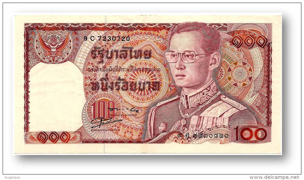 THAILAND - 100 Baht - ND ( 1978 ) - Pick 89 - Sign. 56 - Serie 9 C - King Rama IX - 2 Scans - Thailand