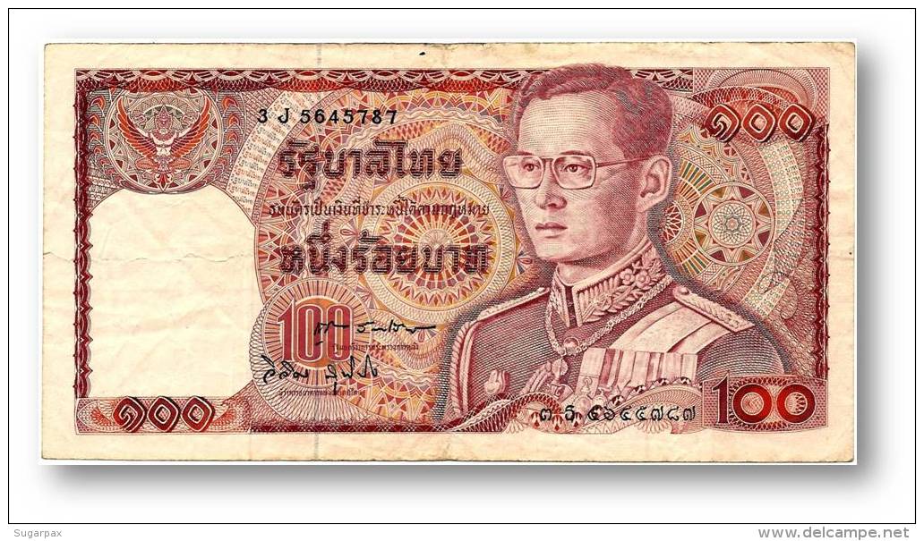 THAILAND - 100 Baht - ND ( 1978 ) - Pick 89 - Sign. 60 - Serie 3 J - King Rama IX - 2 Scans - Tailandia