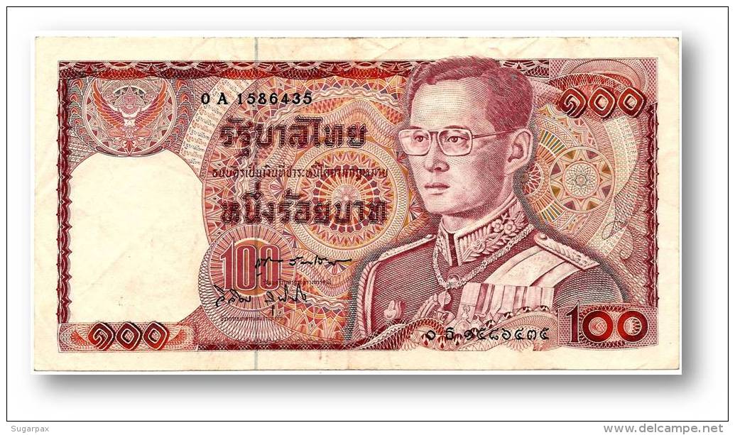 THAILAND - 100 Baht - ND ( 1978 ) - Pick 89 - Sign. 60 - Serie 0 A - King Rama IX - 2 Scans - Thaïlande