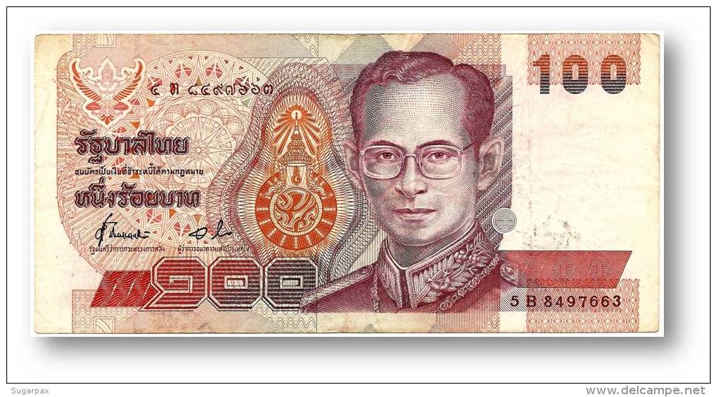 THAILAND - 100 Baht - ND ( 1994 ) - Pick 97 - Sign. 72 - Serie 5 B - King Rama IX - 2 Scans - Thaïlande