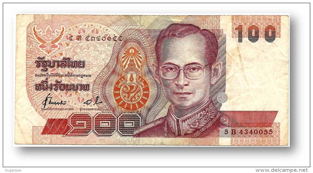 THAILAND - 100 Baht - ND ( 1994 ) - Pick 97 - Sign. 72 - Serie 5 B - King Rama IX - 2 Scans - Thaïlande