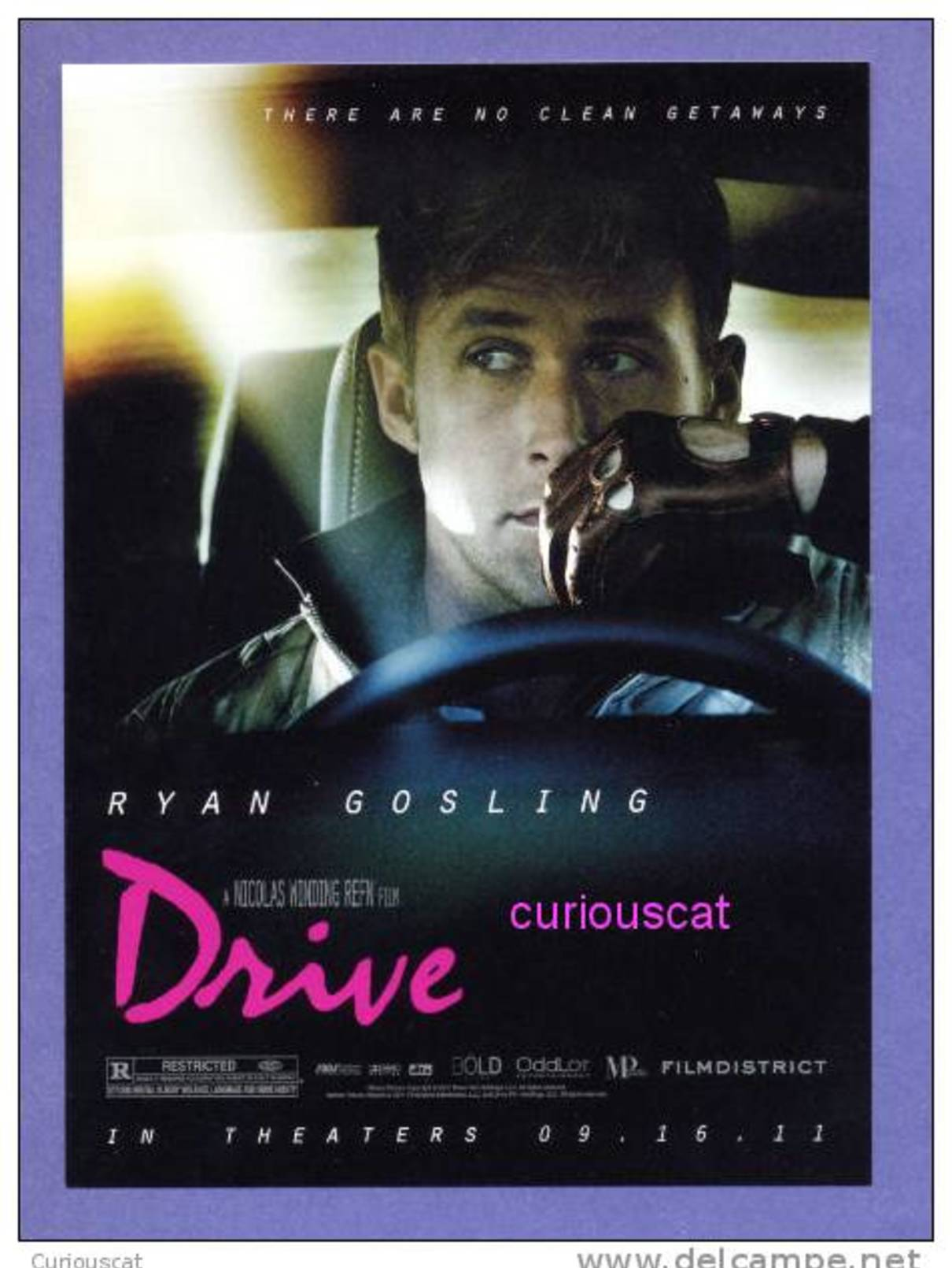 POSTCARD FILM CINEMA POSTER ADVERTISEMENT CARD For FILM MOVIE    DRIVE    With RYAN GOSLING - Posters On Cards