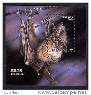 TANZANIE 1995, CHAUVE-SOURIS, 1 Bloc, Oblitéré / Used. R456 - Rongeurs