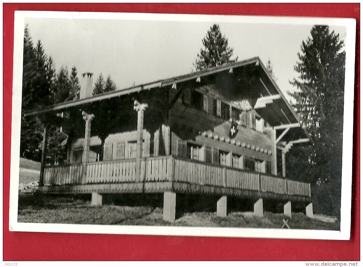 PRQ-14 Chalet De Vacances Les Paccots Chatel St.-Denis, Des Ouvriers Coiffeurs, Section Lausanne. Carte-Photo Circulé - Châtel-Saint-Denis