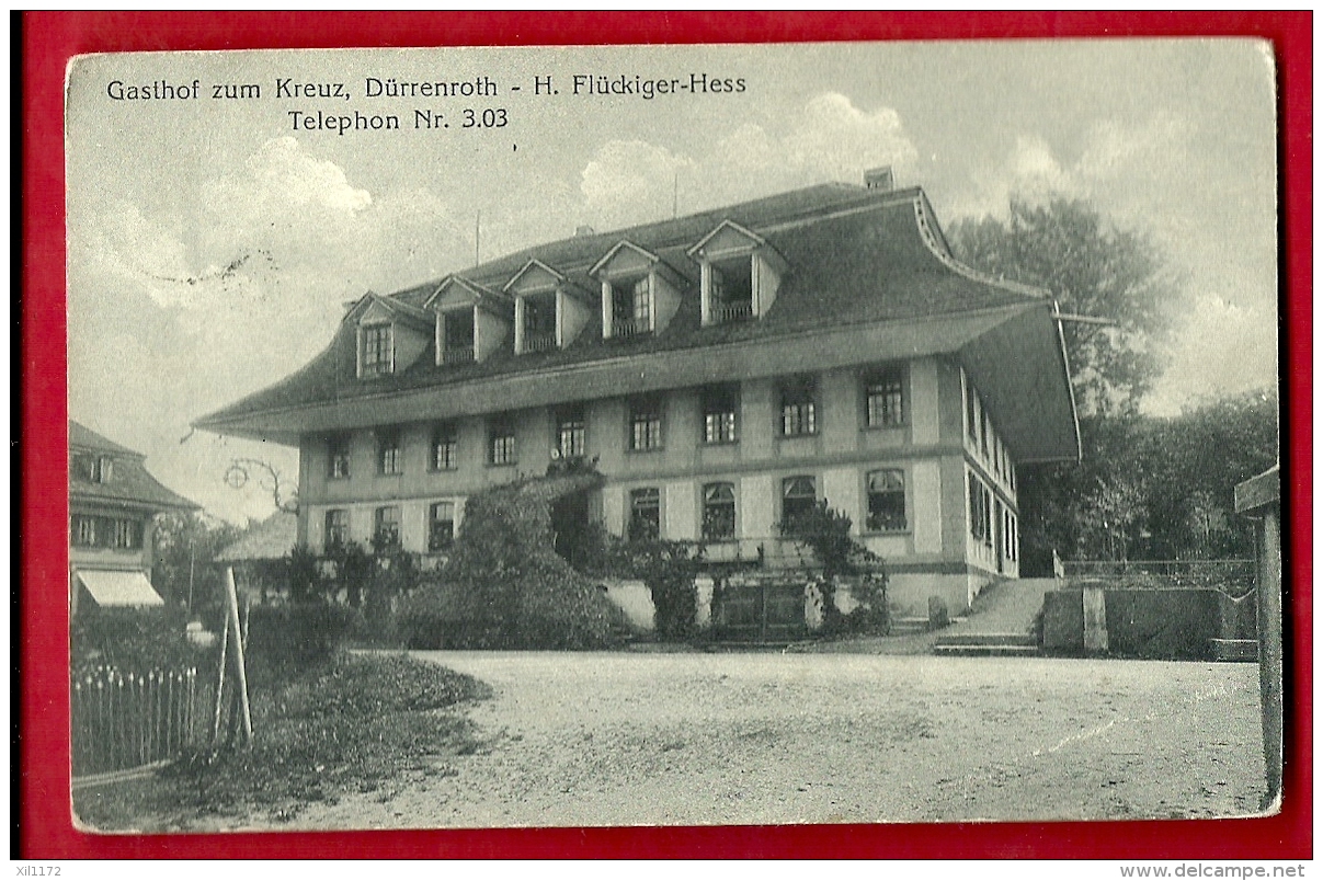 PRQ-21 Gasthof Zum Kreuz Dürrenroth Im Emmental Gelaufen In 1921 - Dürrenroth