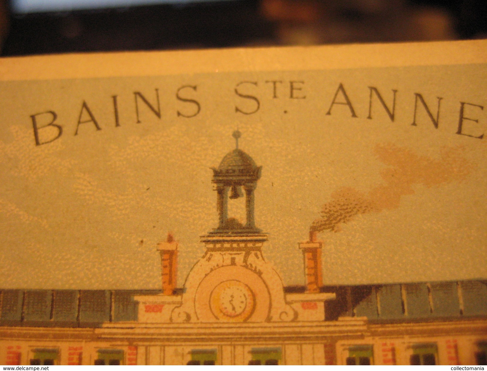 1 PUB Litho Card  Anno 1866 à 1875 Advertising Baths Bains Ste Anne, 29 13cmX7,3cm  Imprimeur TESTU & MASSiN Rue Madame - Autres & Non Classés