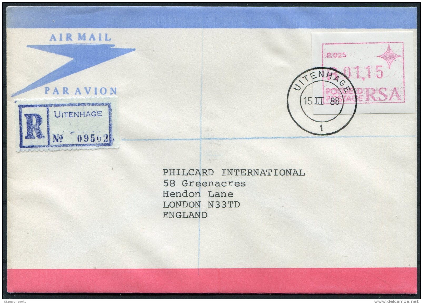 1988 South Africa (White Paper) Frama P012 - P026 Registered FDCs (15)