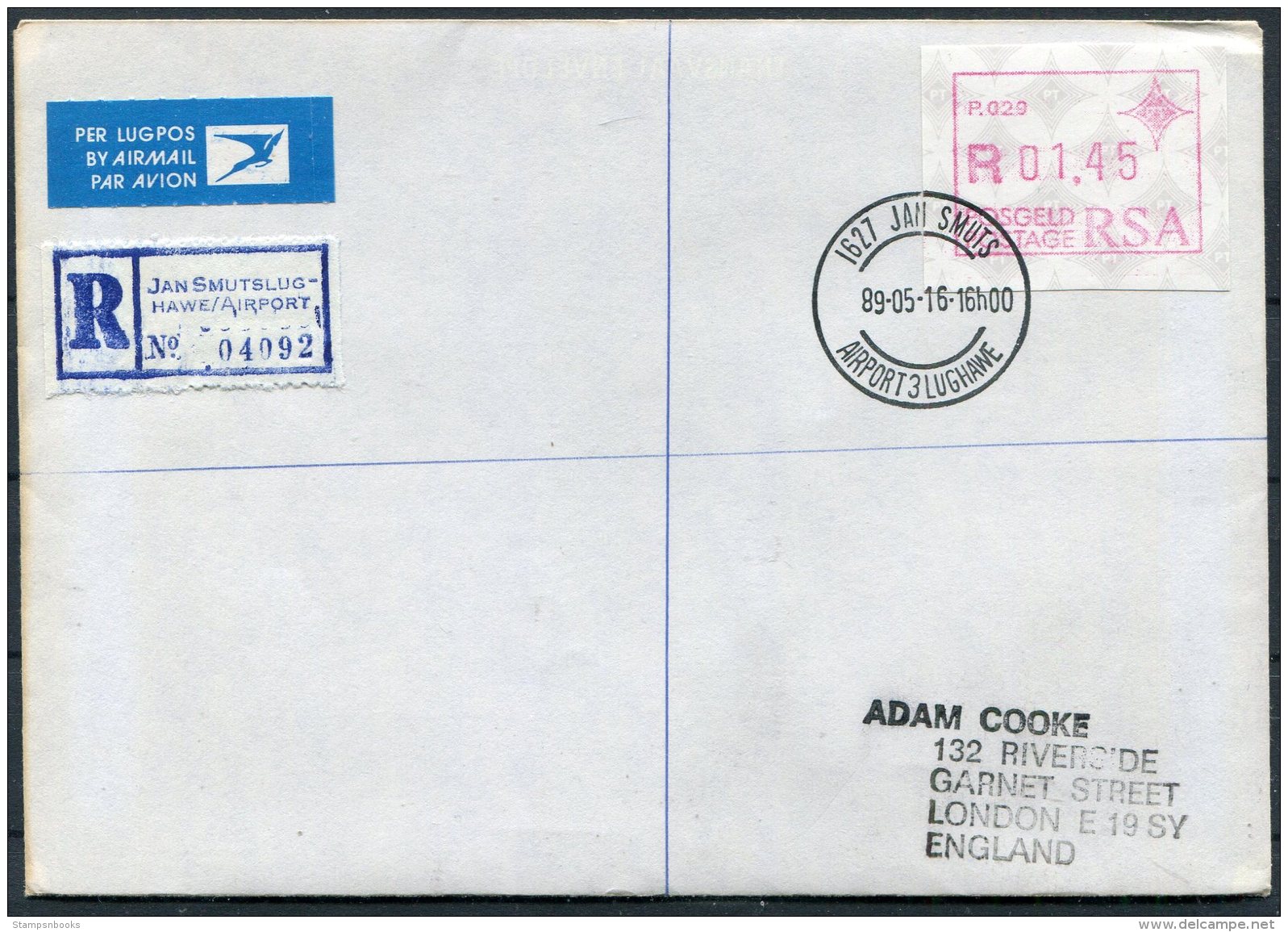 1989 South Africa   Frama P027 - P034 (Watermark 2) Registered FDCs (8) - Automatenmarken (Frama)