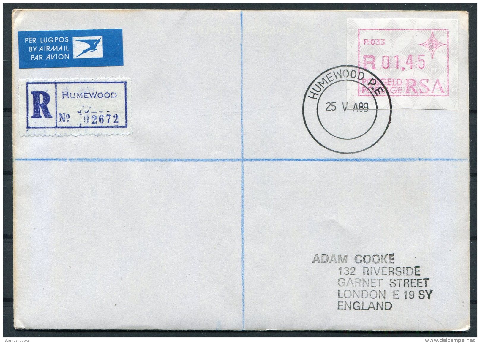 1989 South Africa   Frama P027 - P034 (Watermark 2) Registered FDCs (8)