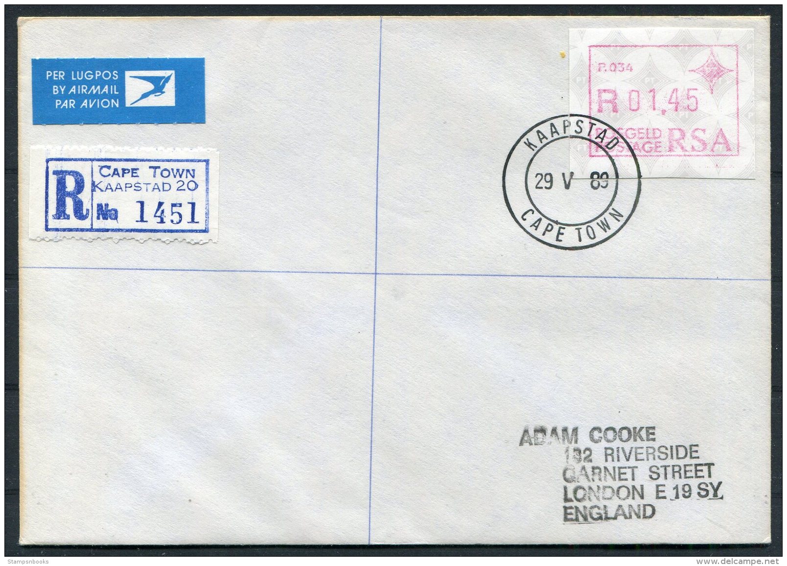 1989 South Africa   Frama P027 - P034 (Watermark 2) Registered FDCs (8)