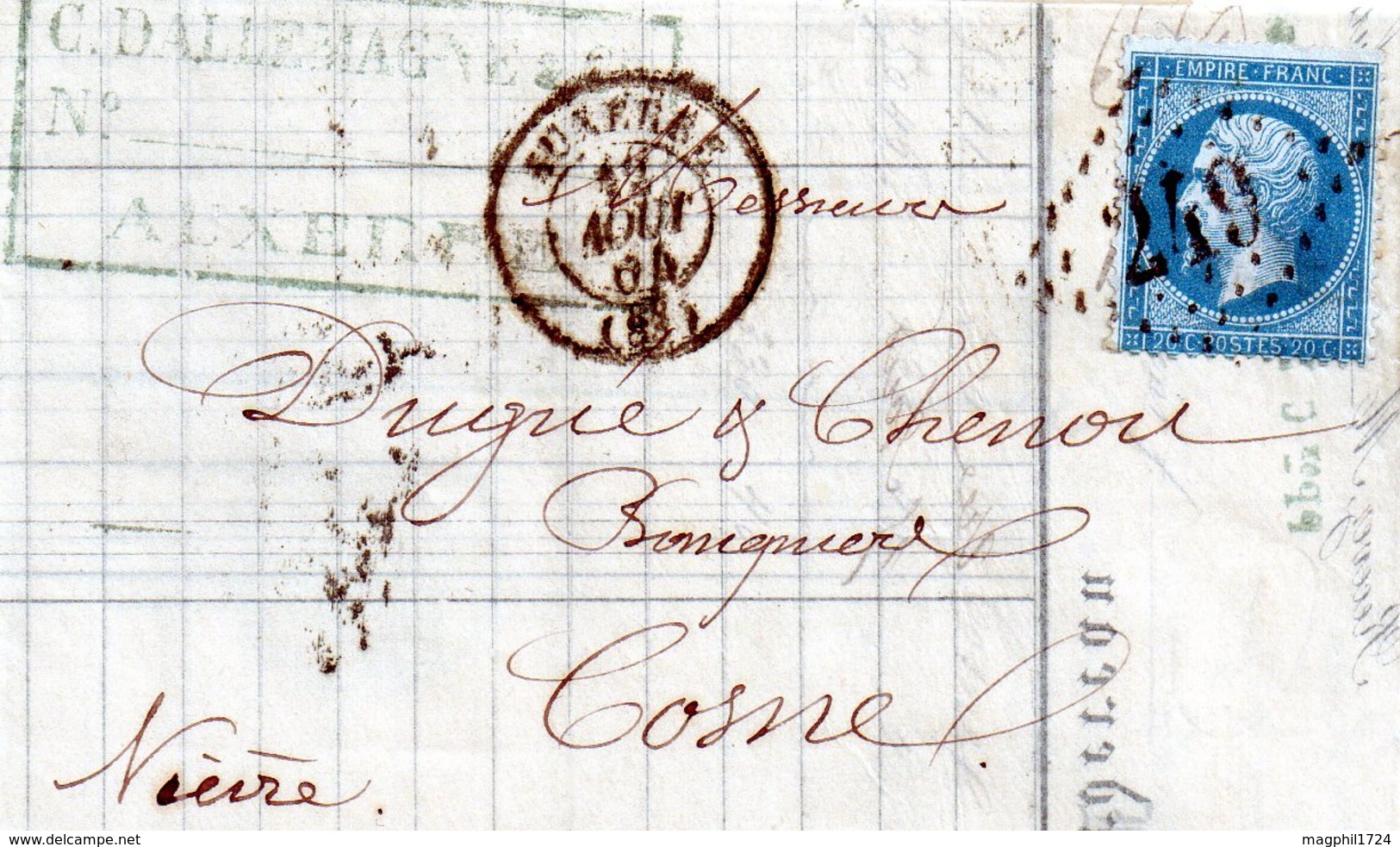 Lettre  12 AOUT 1864 - 1849-1876: Période Classique