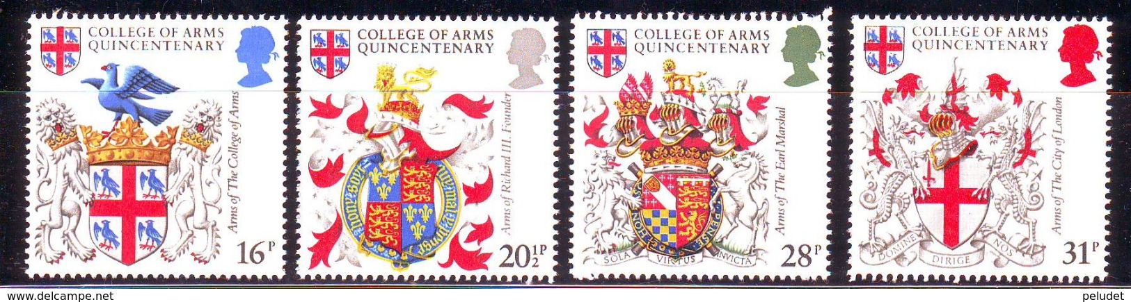 Great Britain 1984 The 500th Anniversary Of Arms  4 V ** Mi 975-78, Sn 1040-43, Yt 1113-16, Sg 1236-39 - Ungebraucht