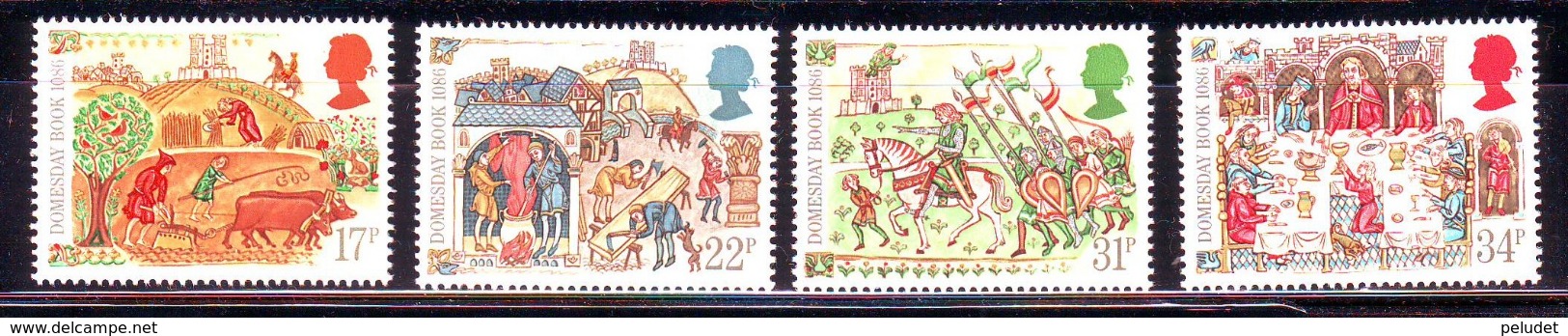 Great Britain 1986 The 900th Anniversary Of The Domesday Book 4 V. ** Mi 1072-75, Sn 1145-48, Yt 1226-29, Sg 1324-27 - Nuevos