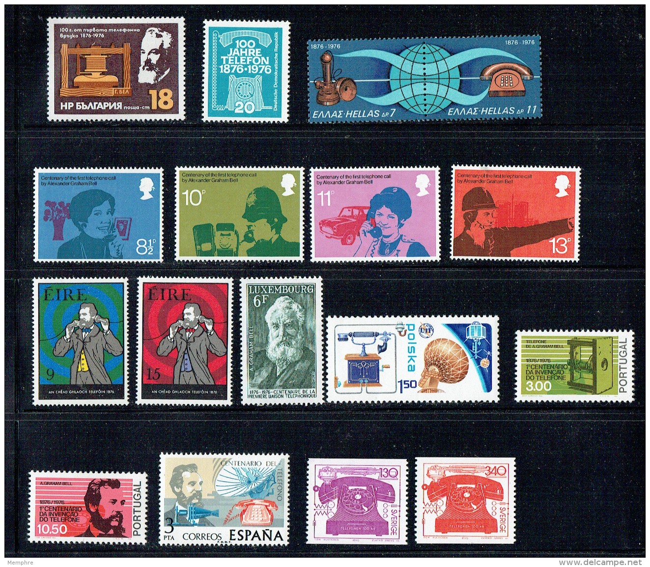 1976  Telephone Centenary  120 MNH Stamps From 46 Countries - Telecom