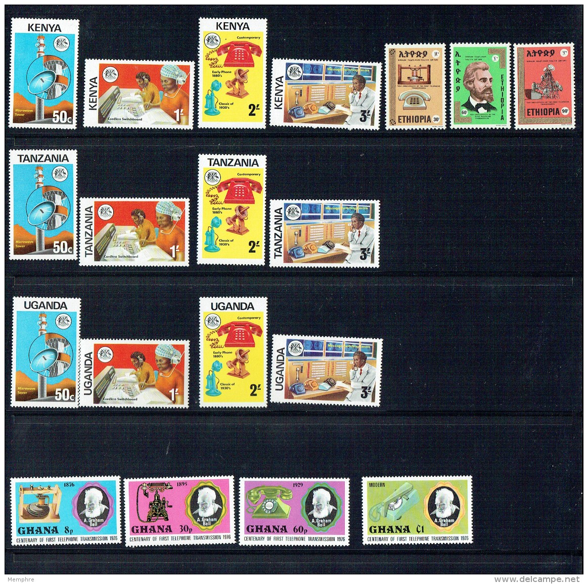 1976  Telephone Centenary  120 MNH Stamps From 46 Countries - Telecom