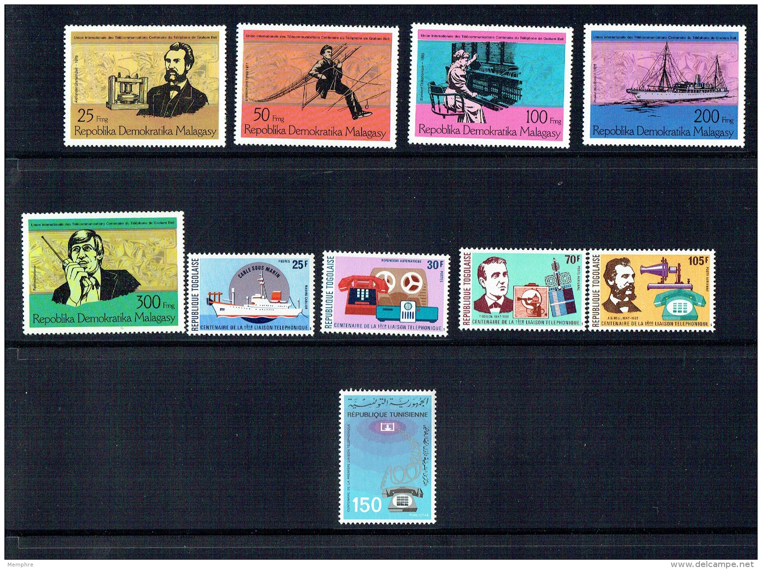 1976  Telephone Centenary  120 MNH Stamps From 46 Countries - Telecom