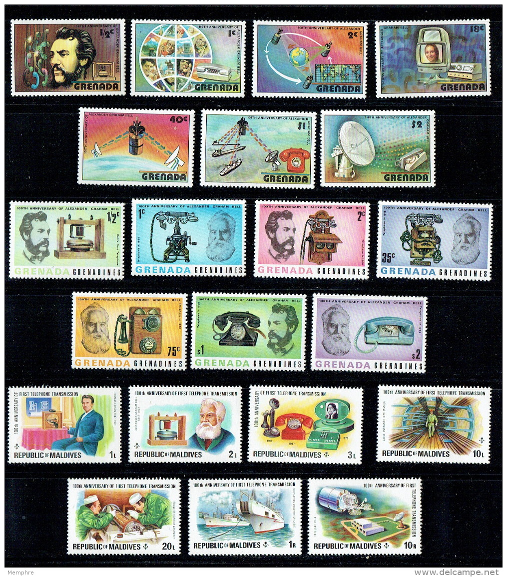1976  Telephone Centenary  120 MNH Stamps from 46 Countries