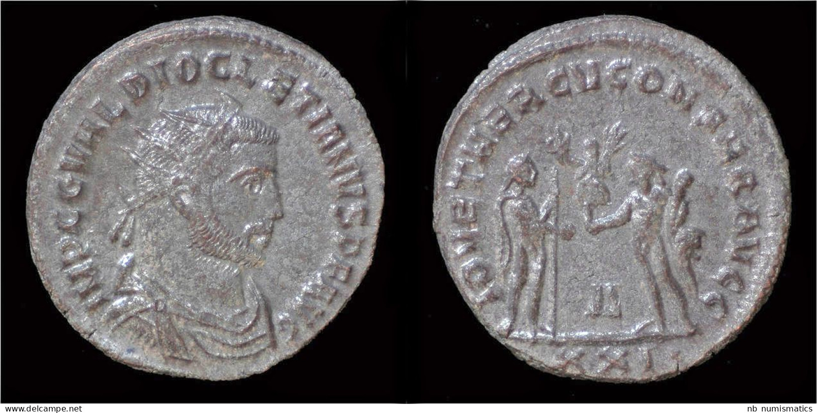 Diocletian Silvered Antoninianus Jupiter Standing Right - La Tétrarchie (284 à 307)