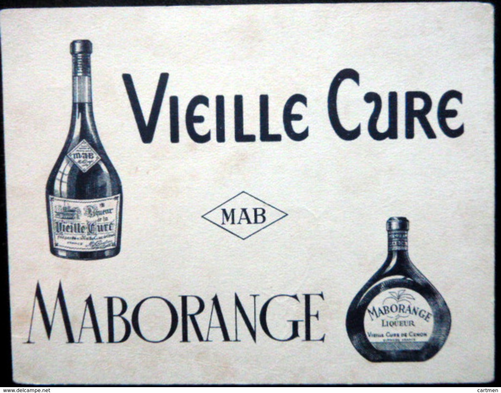 BUVARD ALCOOL LIQUEUR VIEILLE CURE  MABORANGE  BON ETAT - Liqueur & Bière