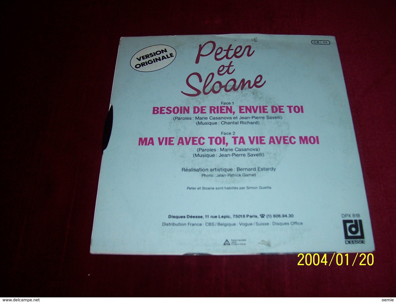 PETER ET SLOANE  °° Besoin De Rien  Envie De Toi - Complete Collections