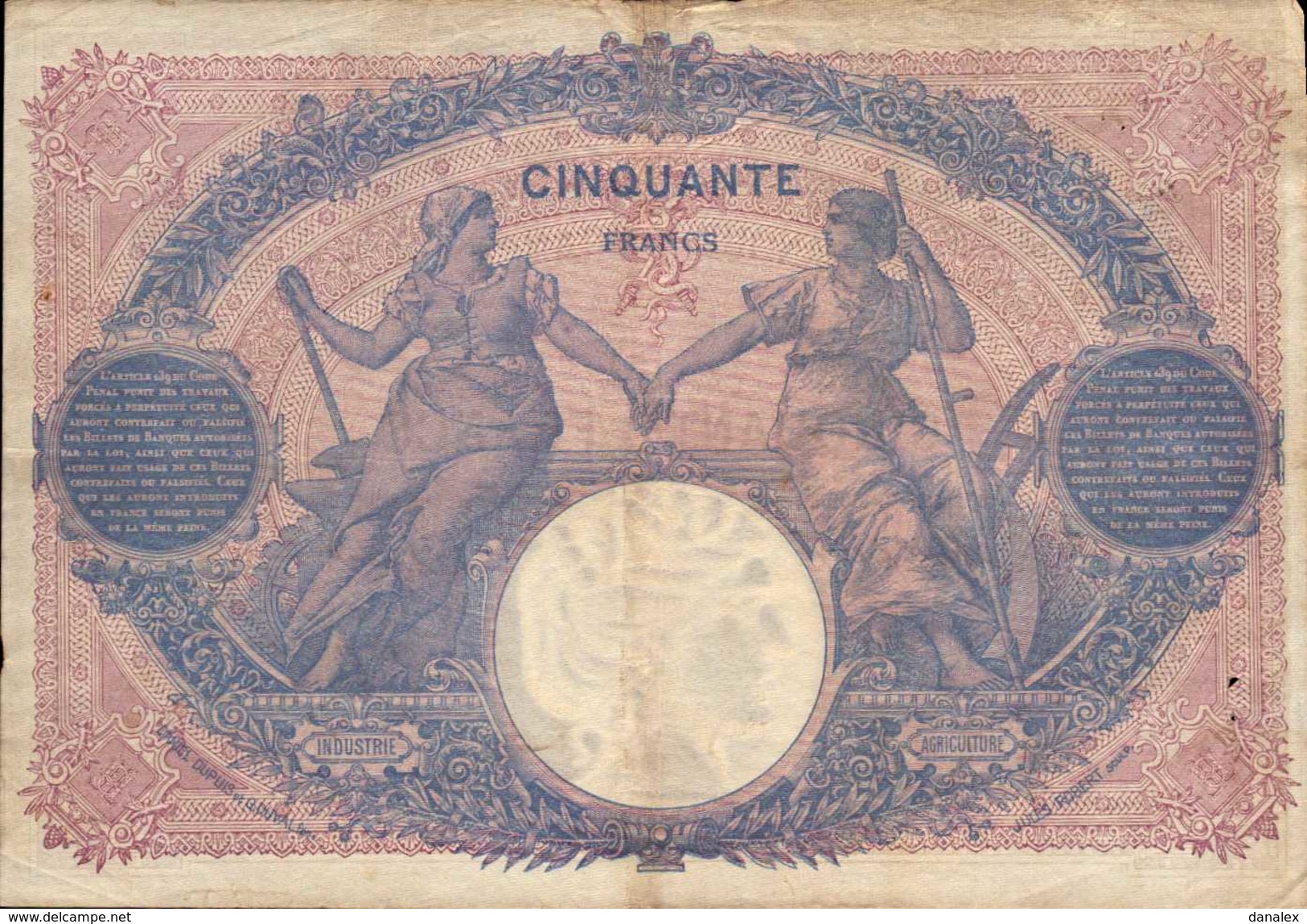 FRANCE 50 FRANCS Du 1-8-1916 Bleu Et Rose  Pick 64e F 14/29 - 50 F 1889-1927 ''Bleu Et Rose''