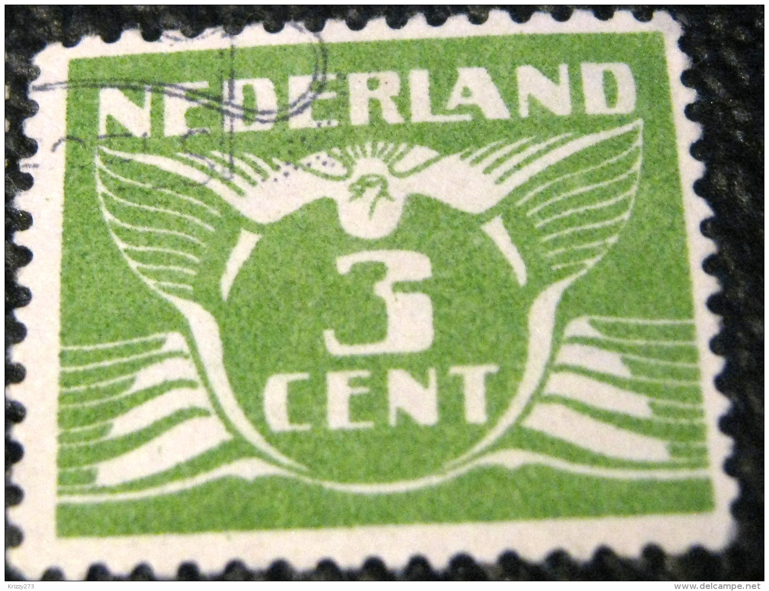 Netherlands 1924 Carrier Pigeon 3c - Used - Oblitérés