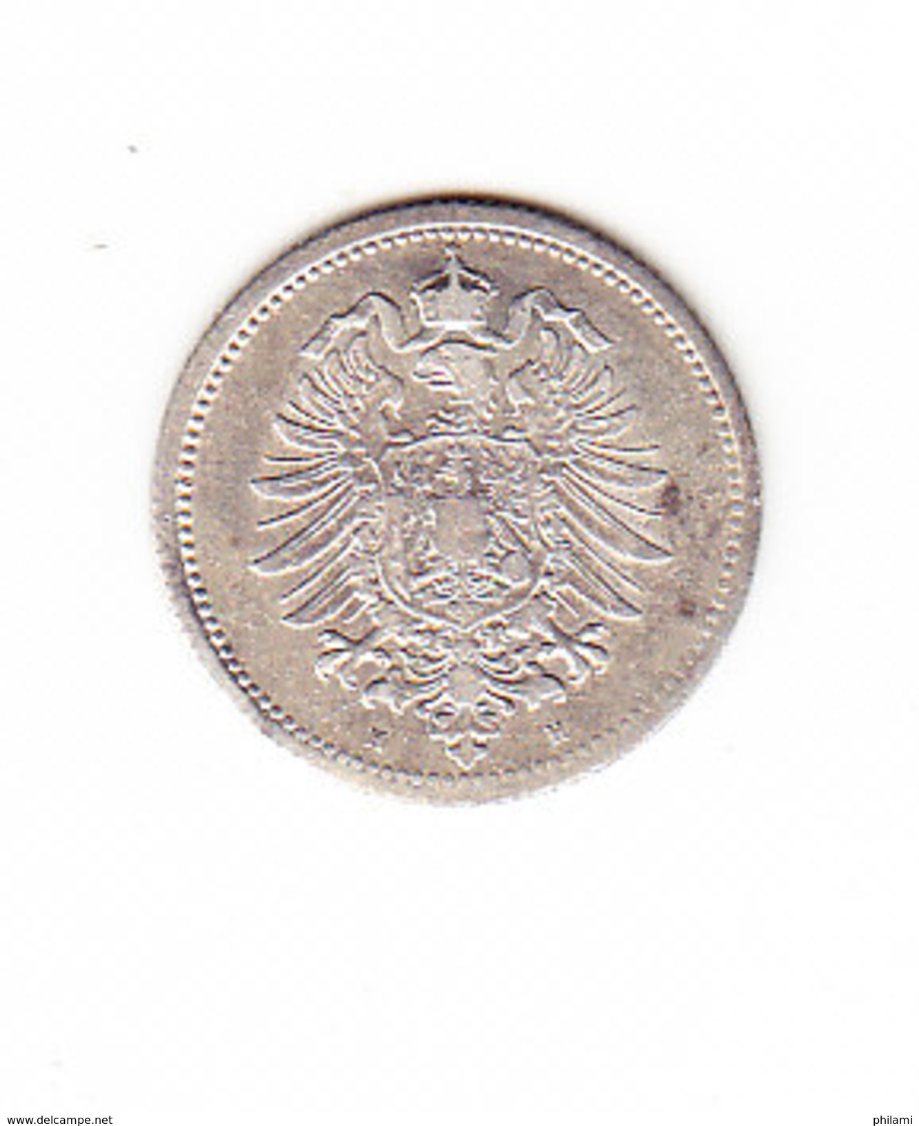 EMPIRE ALLEMAND KM 5, XF, 1874H, 20pf, Silver. (JA03) - 20 Pfennig