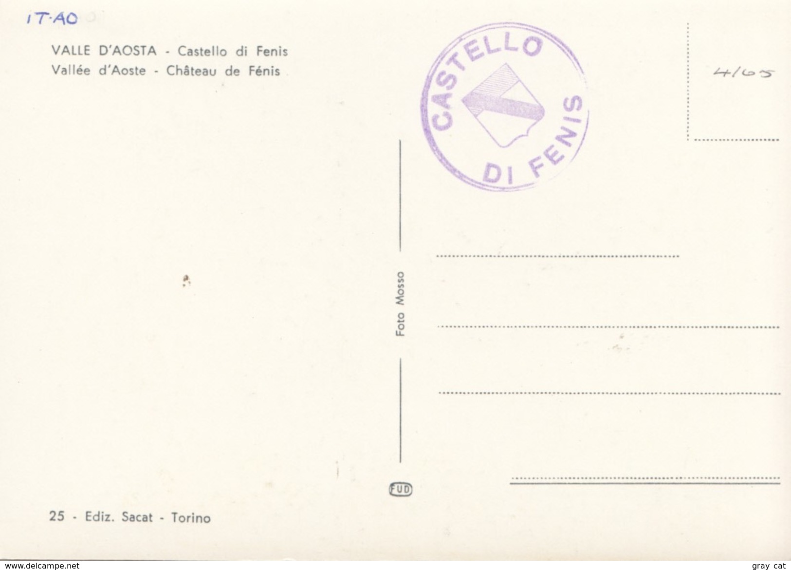 VALLE D'AOSTA, Castello Di Fenis, Unused Postcard [19376] - Other & Unclassified