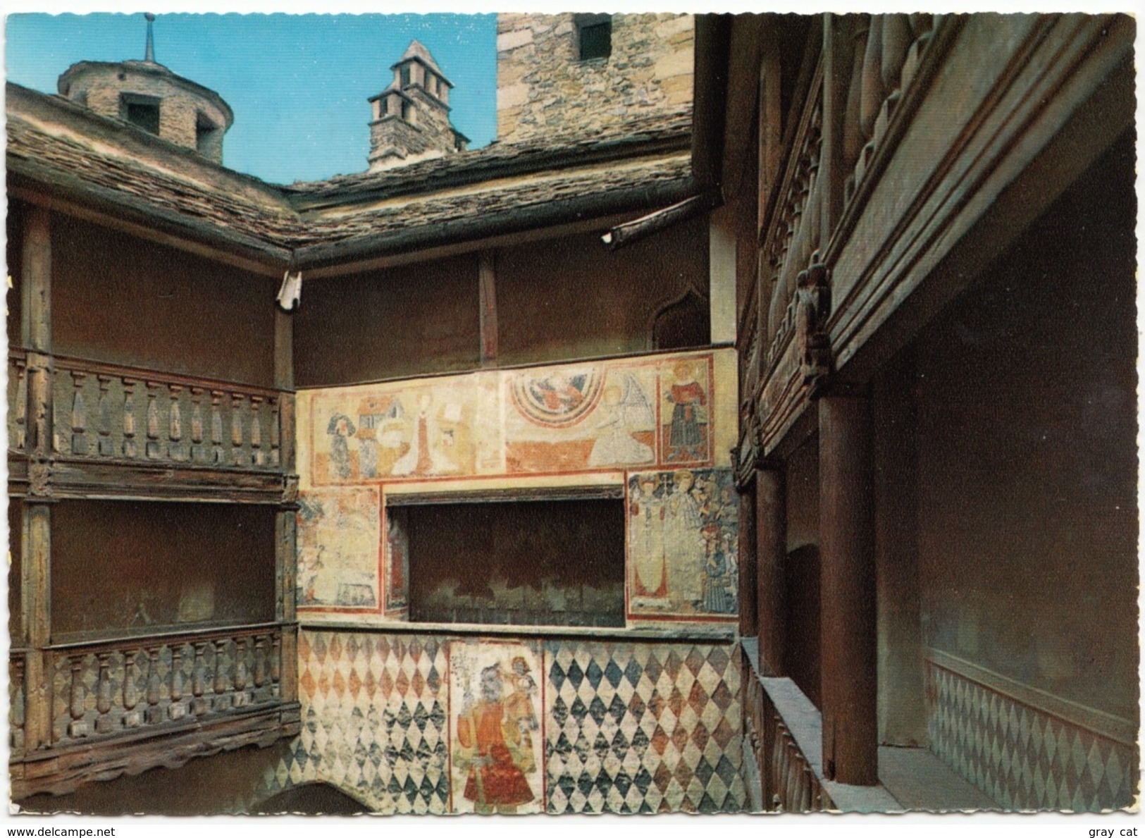 Fenis Castle XIV Century, Courtyard Frescoes, Unused Postcard [19378] - Other & Unclassified