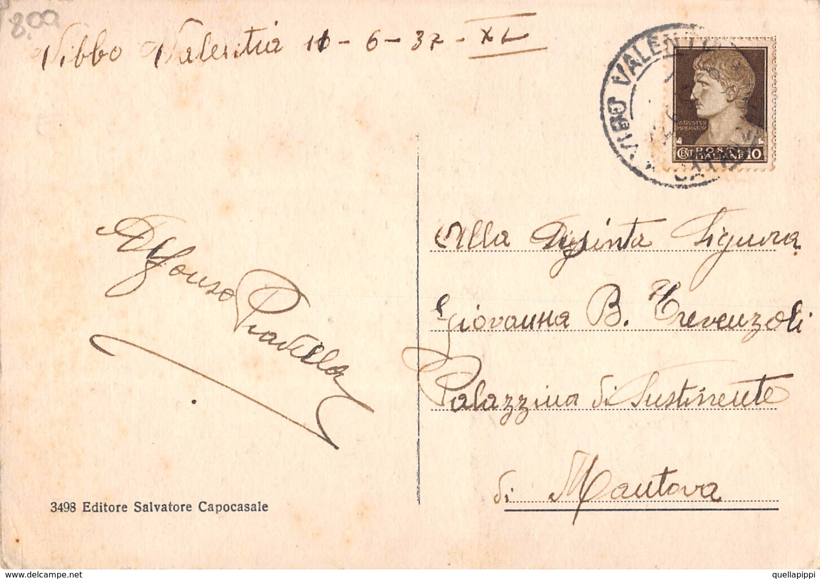 05406 "VIBO VALENTIA - VIALE MARGHERITA" ANIMATA. CART SPED 1937 - Vibo Valentia
