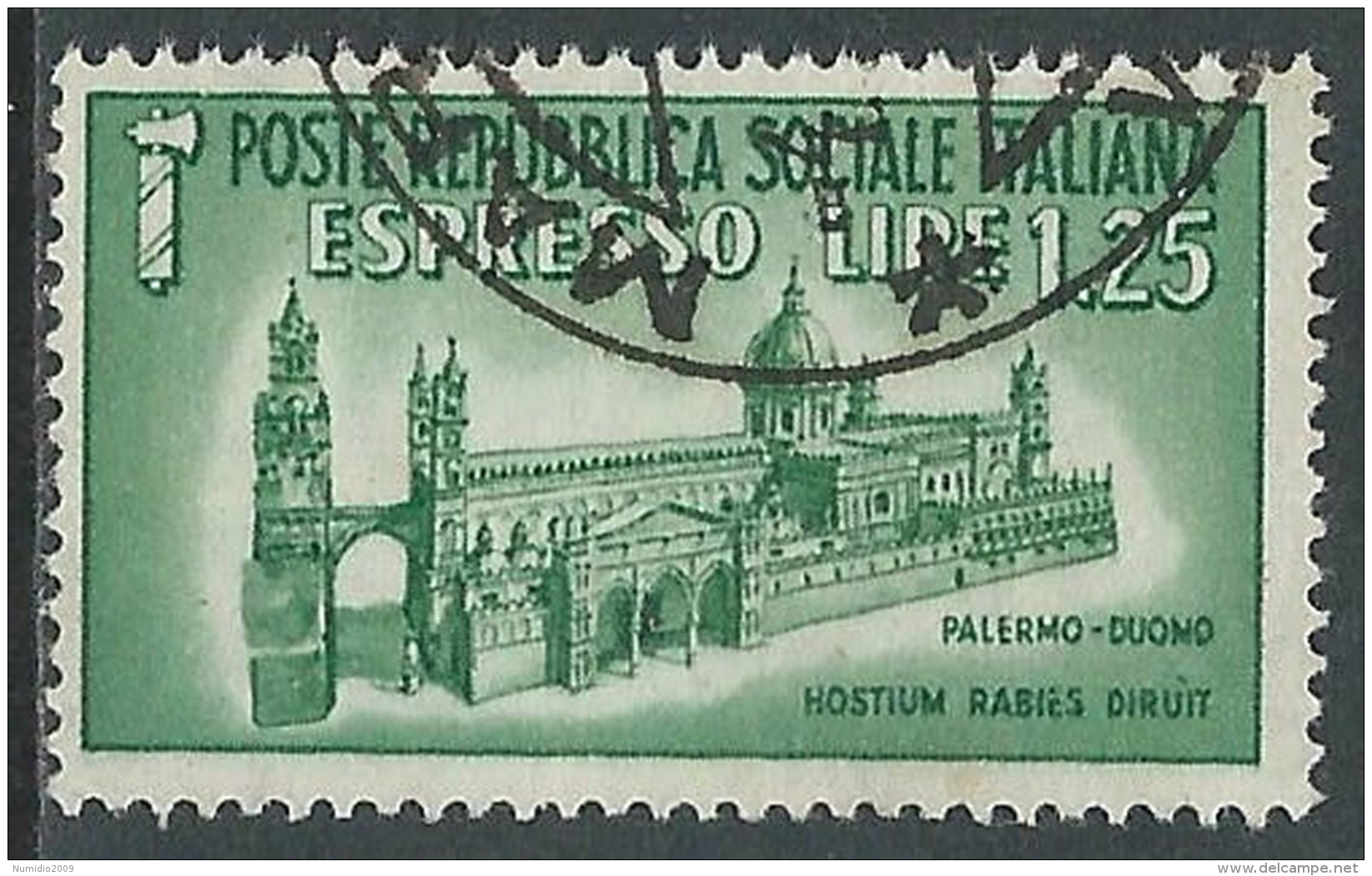 1944 RSI ESPRESSO USATO DUOMO DI PALERMO - P41-7 - Posta Espresso