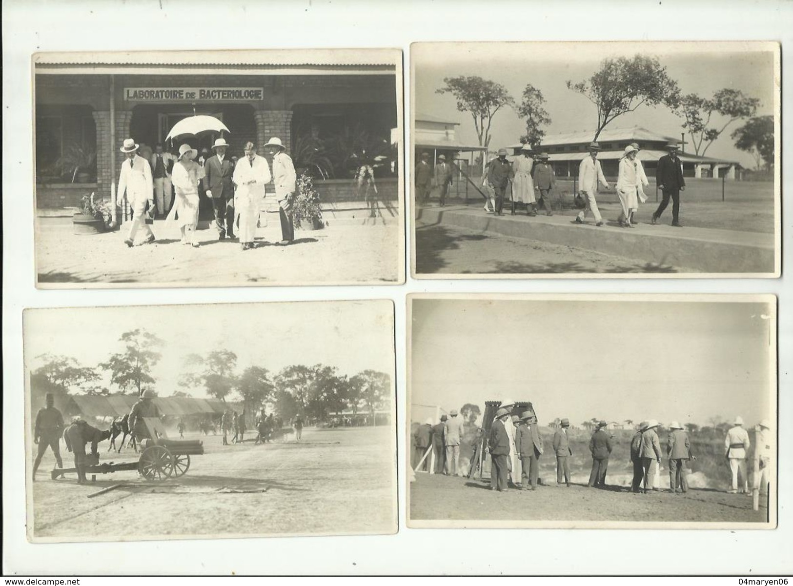 -*72 X Fotokaart  -  *- "".Bezoek Van Koning ALBERT I En Koningin ELISABETH Aan Belgisch Congo - 1928  "" - Case Reali