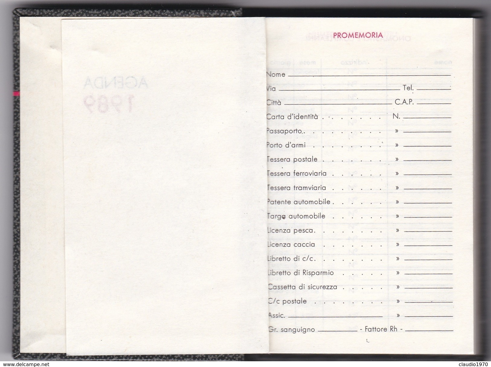 Mini Agenda-anno 1989. - Altri & Non Classificati