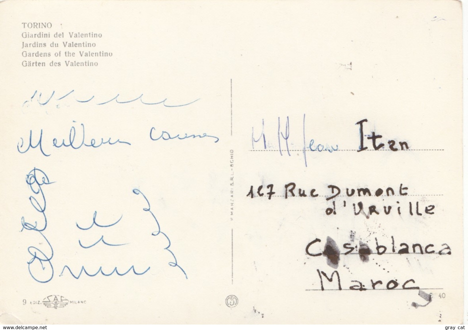 TORINO, Giardini Del Valentino, Used Postcard [19408] - Parcs & Jardins