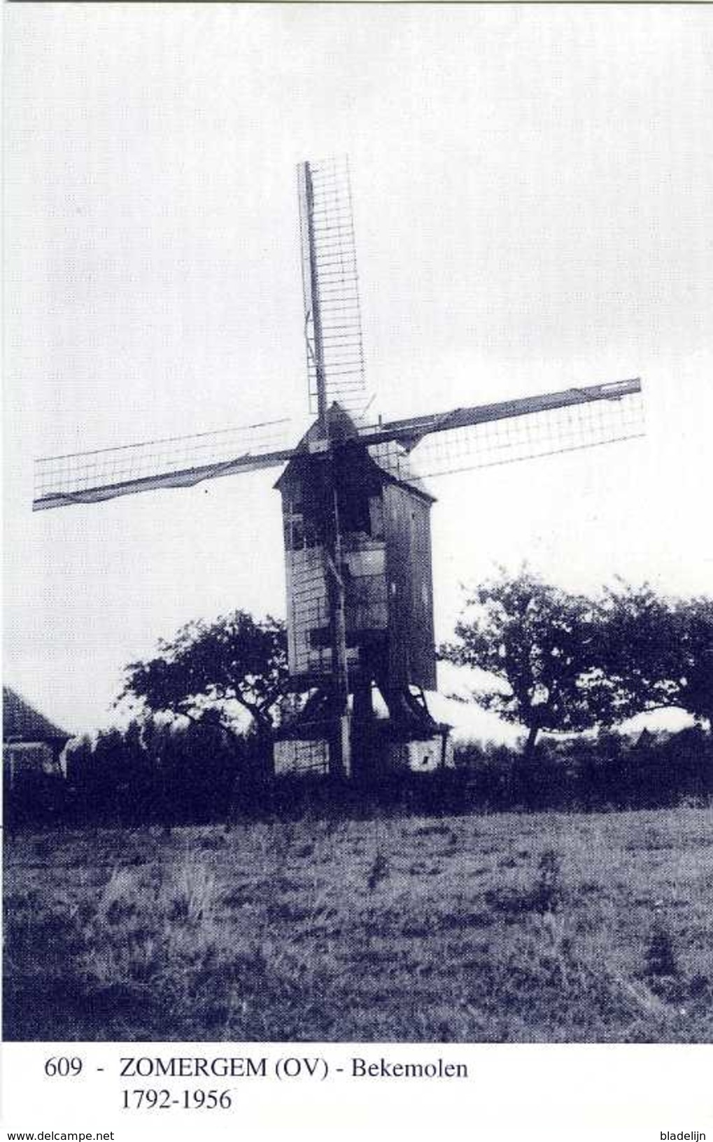 ZOMERGEM (O.-Vl.) - Molen/moulin - Blauwe Prentkaart Ons Molenheem Van De Verdwenen Bekemolen - Zomergem