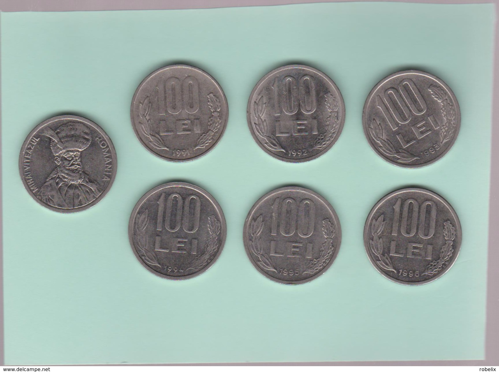 ROMANIA  100 LEi  Coins 1991-92-93-94-95-96  -6 Coins - Roumanie