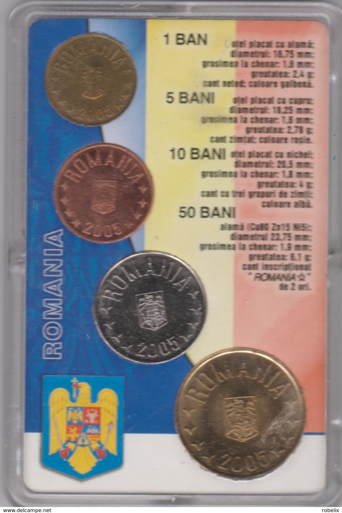 ROMANIA  2005  Coins (1; 5; 10; 50 Bani)-issue July 1, 2005- Official Box Of Romanian National Bank - Romania