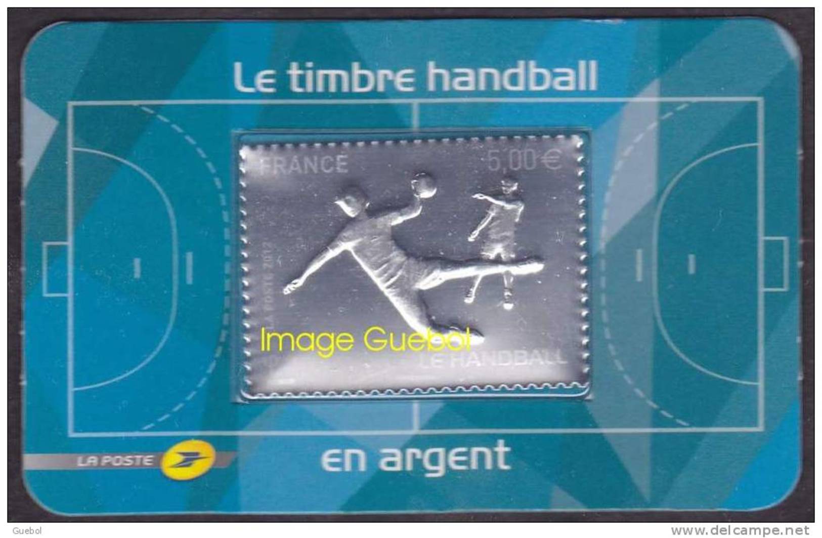 France Autoadhésif ** N°  738 - Gravé à Chaud 5.00 Euros Argent - Joueur Ballon - Neufs